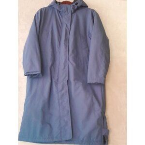 Vtg Lands End Womens Aircore 200 Fleece Lined Mid Length Parka Coat Medium Blue